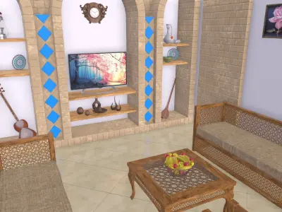 Traditional interior decoration 3D model