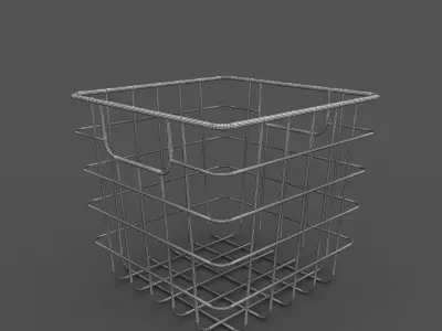 Wire Storage Bin with Handles 3D model