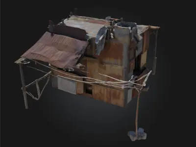 Rustic Shelter  Cozy Simplicity of Rural Living 3D model