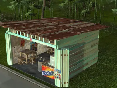 Antique coffee shop 3D model