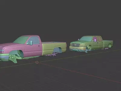 2006 Chevrolet Silverado Reg cab and Crew cab Low-poly 3D model