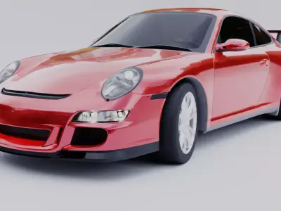 Realistic Low Poly Porsche 911 GT3 RS Low-poly 3D model