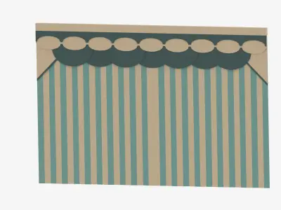 Cartoon Curtain Low-poly 3D model