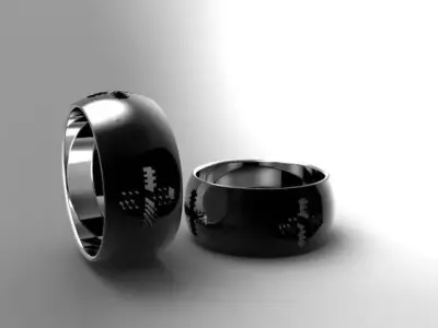 Ring two gold and silver wedding rings Free 3D print model