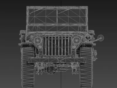  Car 1945 Willys Jeep Low-poly 3D model