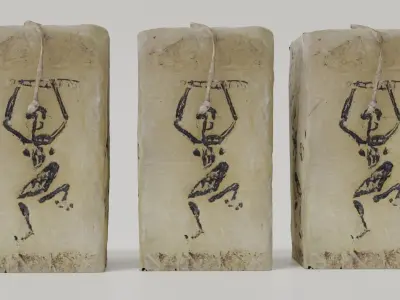 Antique Candle Photogrammetry Scanned 3D Model  Realism Low-poly 3D model