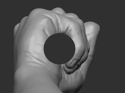 Hand holding a cylinder stick  3D Printable model 3D print model