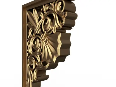 Bracket Carved Plaster Molding Decoration 03 Low-poly 3D model