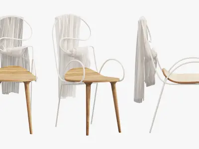Sylph Chair by Atelier Deshaus 3 options 3D model