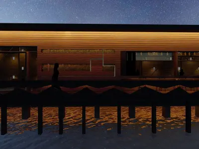 water side bar on bridge Free 3D model