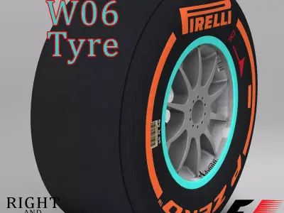W06 hard front tyre Low-poly 3D model
