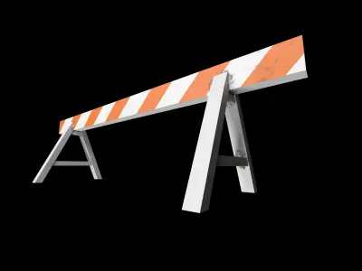 Roadblock bench Low-poly 3D model