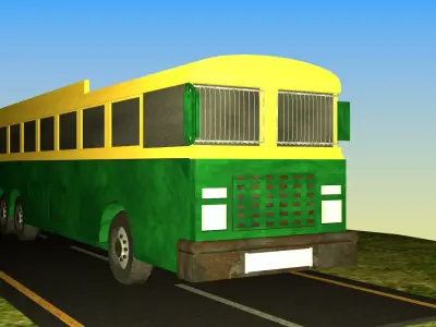 Indian Bus Model Type 2 Free low-poly 3D model