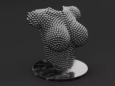 Woman bust - metal art 01 3D model