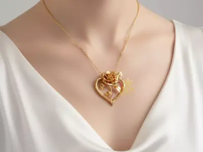 Golden Blossom Heart 3D print model