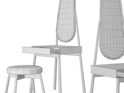Toilet table 3d model Low-poly 3D model get