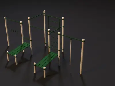 Workout 6 playground set 3D model