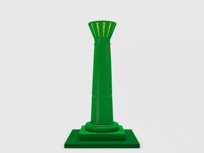 Pillar 2 column Low-poly 3D model