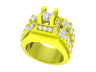 A7179 Korean Fashion Diamond Ring for Businessmen 3D Model 3D print model