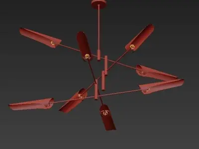 Sharp Metal Tubes  Modern Decorative Pendant Light 3D model