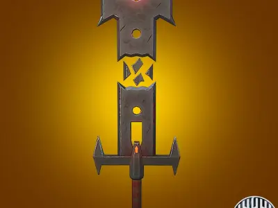 Low poly stylized war sword model Low-poly 3D model