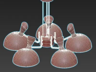 amanda modern chandelier with clear glass shades 3D model