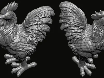 Rooster Statue 3D print model