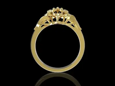 Floral Flower Design Women Ring 625 3D print model