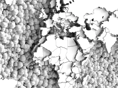 Vertical garden world map 3D model