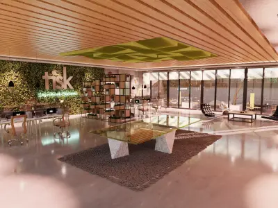 Office modern living room with walls Free 3D model