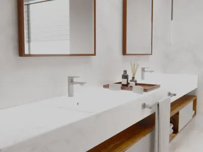 Bathroom Interior Scene Low-poly 3D model