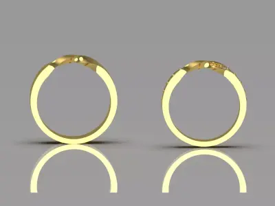 Wedding Rings Set STL 3DM 3D jewelry model cr0022 3D print model