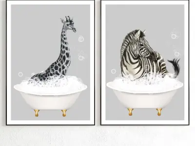 Plaster Two Photo Frame 251 Low-poly 3D model