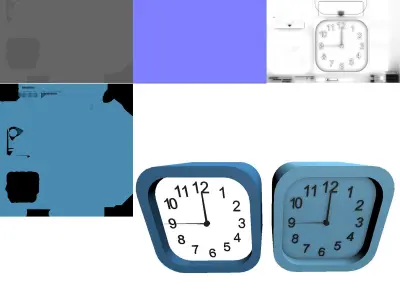 Clock two clocks 3D model