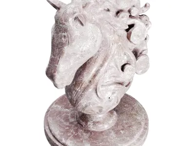 Horse statue Low-poly 3D model 6