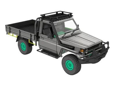toyota land cruiser ute rc body  for 1 to 10 scale RC chassis   3D print model