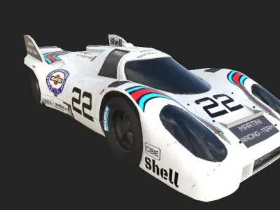 Porsche 917K - LeMans 1971 Low-poly 3D model