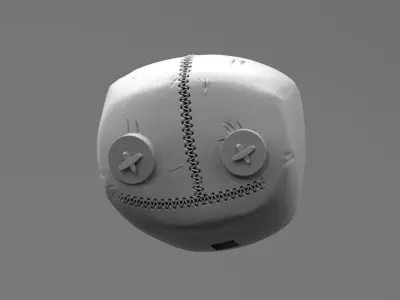 Cute Chibi rag doll holding candy horror kid decoration 3D print model