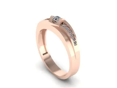 men ring for daimonds 3D print model