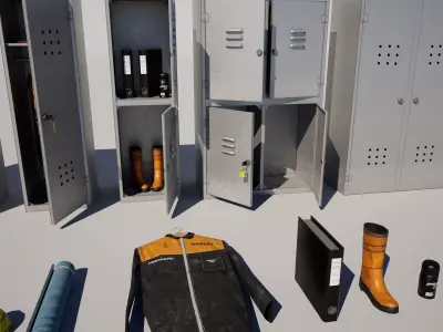  Locker Props Pack Low-poly 3D model