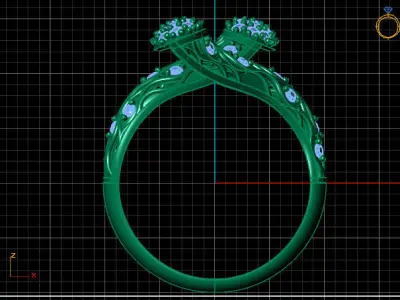 Two Head Women Ring 3DM Womens Ring 3d models 3D print model 3D print model 32