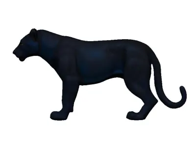 Black Leoapard Low-poly 3D model