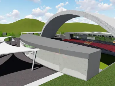 a village project for development 3D model