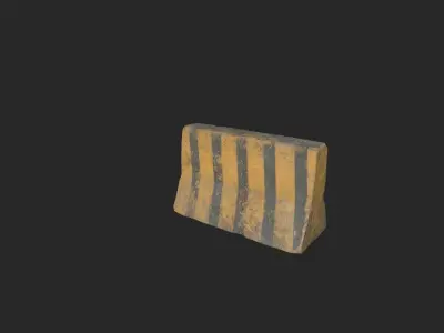 Barrier gold and stripes Low-poly 3D model