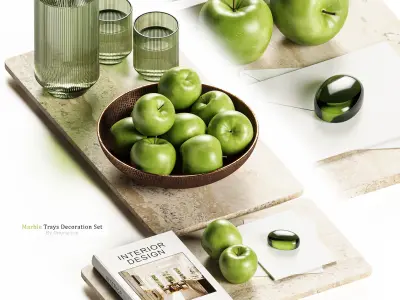 Zara Home  Marble Tray Decoration Set 3D model