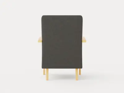 Tennessee armchair oiled oak Low-poly 3D model