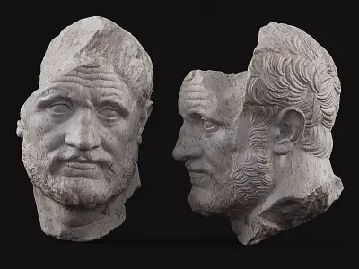 Bearded Man Sculpure Low-poly 3D model