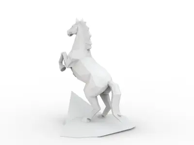 Low Poly Horse Statue Ready for 3D Printing 3D print model