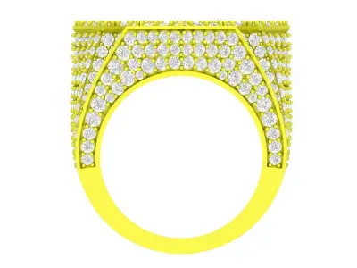 4851 New Ring Luxury Diamond Cross Men Ring 3D print model