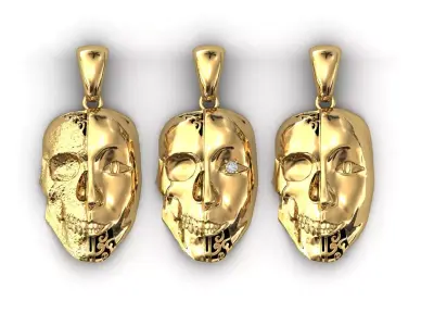 3 Version Bluffmen Pendant Jewelry Model Skull STL Bluff Ring 3D print model